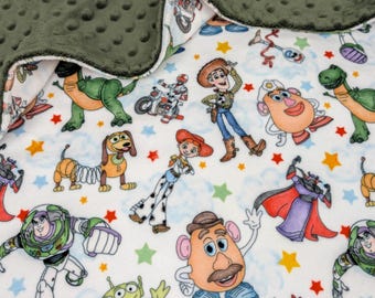 Personalized Character Minky Blanket, Custom Baby Swaddle, Colorful Kids Nursery Gift