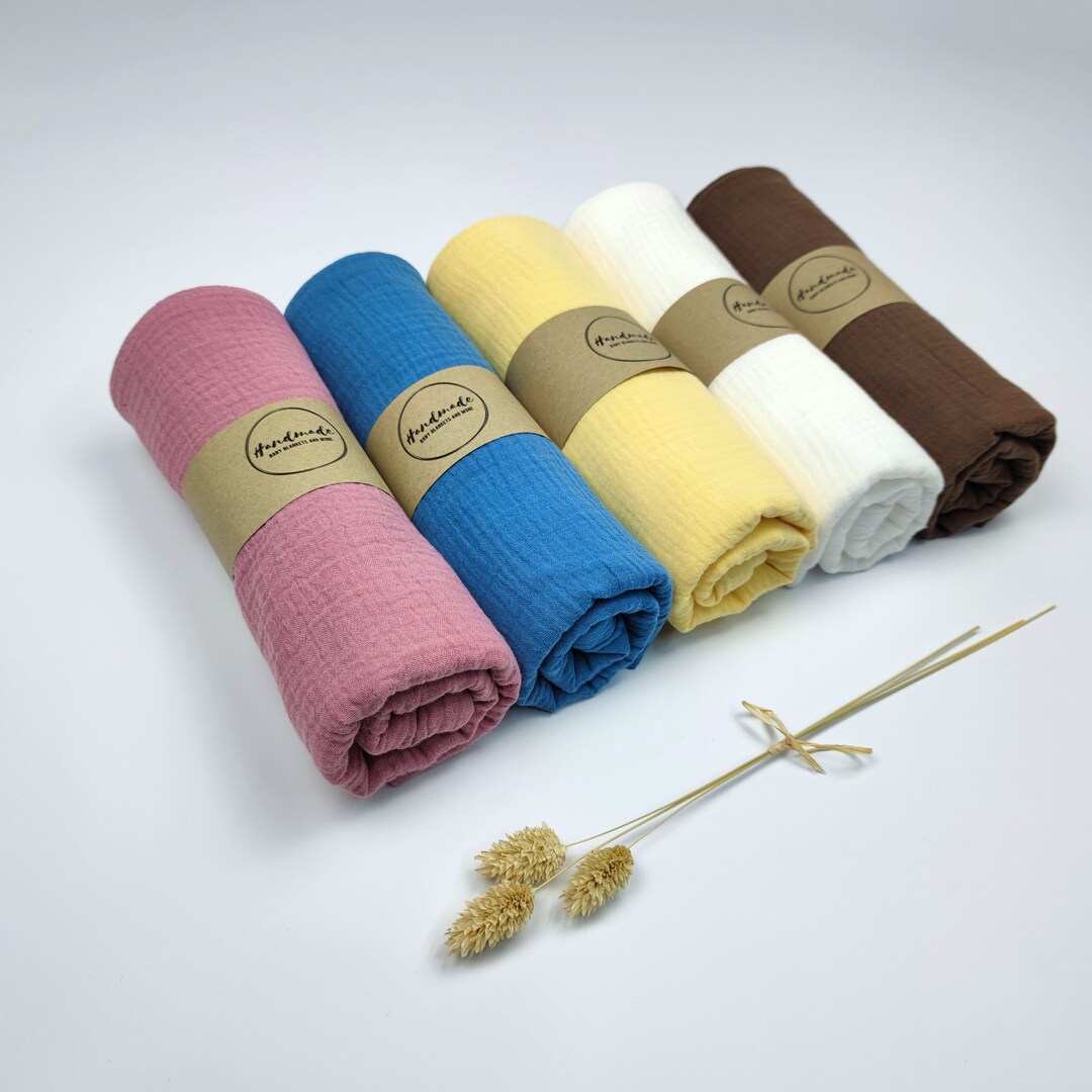 NUOLUX Muslin Swaddle Blanket - 47x47 Inch Large Baby Wrapping Blanket (Little Bee Pattern) - View #3