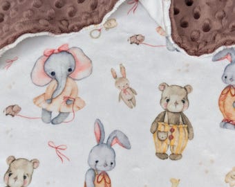 Teddybär-Minky-Decke, weiche Minky-Decke mit entzückendem kleinen Bären-Aufdruck