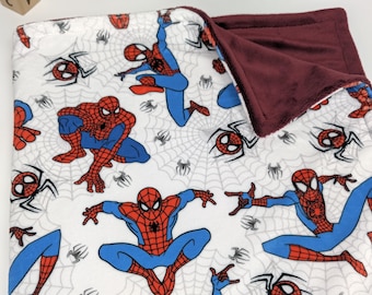 Personalized Superhero Minky Blanket, Custom Kids Throw,  Name Embroidered Nursery Gift