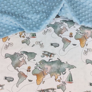 carte du monde, doudou bébé personnalisé, globe doudou bébé, doudou minky tout doux, cadeau naissance bébé, doudou monogrammé