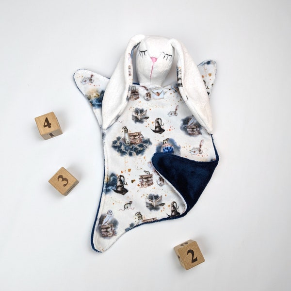 chouette magique, couette de lapin, jouet de sommeil souple, tête de couchage lapin Doudou, couverture de sécurité bébé, couverture de bébé