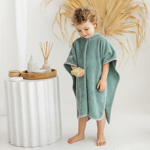 Personalized hooded poncho, customized baby towel, beach hooded towel, spa towel, unisex surf poncho, embroidered hoodie, summer baby gift