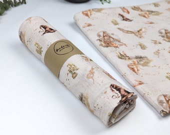 wizarding school baby blanket, little wizard muslin blanket, double gauze baby swaddle, summer baby blanket, organic cotton blanket