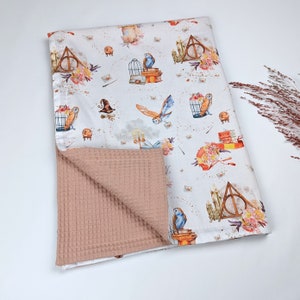 Manta de bebé mágica, manta de bebé personalizada, pequeña manta de asistente, manta de gofres de algodón, gafas de asistente para bebés