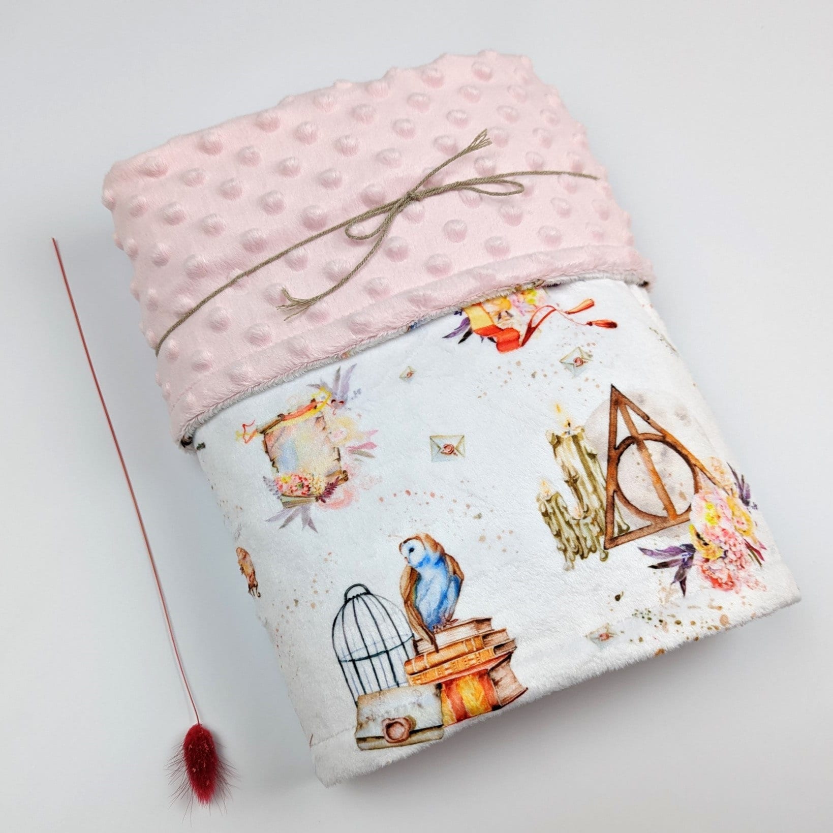 little wizard, magic owl blanket, personalized baby blanket, baby wizard blanket, newborn baby gift,