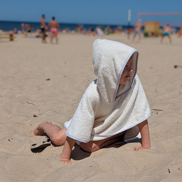 Poncho à capuche personnalisé, serviette de bébé à capuche personnalisée, serviette à capuche de plage, poncho de surf unisexe