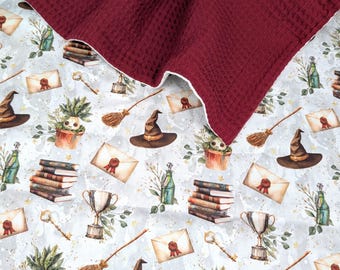 Wizard Summer Cotton Swaddle, Personalized Mandragora Baby Blanket, Wizarding World Gift