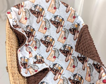 Super Soft Personalized  Wizard  Minky Blanket, Wizarding World Nursery