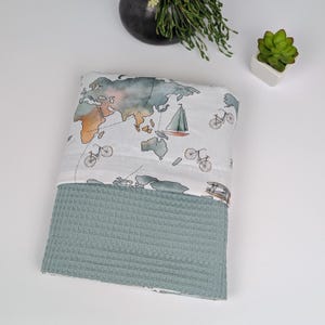 Kleine Prinz-Decke, personalisierte Babydecke, Baumwollwaffel-Babydecke, Designer-Babydecke, Baby-Namensdecke