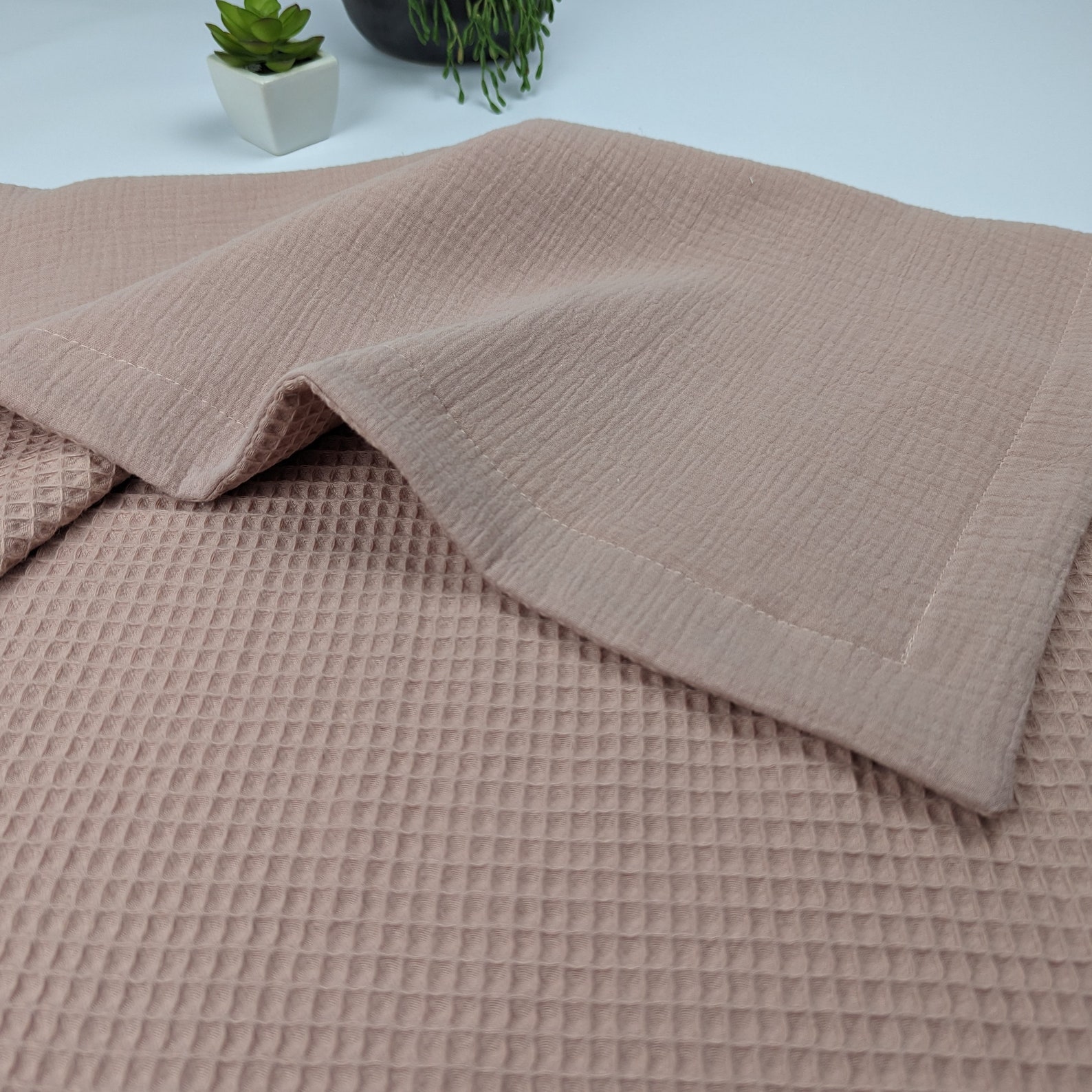 Personalized Baby Blanket Organic Muslin Blanket Baby Waffle Etsy