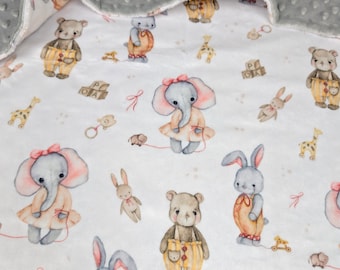 Teddybär-Minky-Decke, weiche Minky-Decke mit entzückendem kleinen Bären-Aufdruck