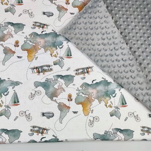 carte du monde, doudou bébé personnalisé, globe doudou bébé, doudou minky tout doux, cadeau naissance bébé, doudou monogrammé