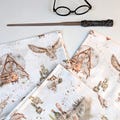 wizarding school muslin squares, little wizard organic cotton cloth, double gauze baby swaddle, summer baby blanket, organic cotton gift product logo