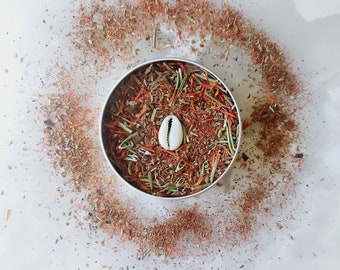 JuJu | Ritual Smoke| Loose Incense Myrrh & Saffron | Cowrie Shell Infused