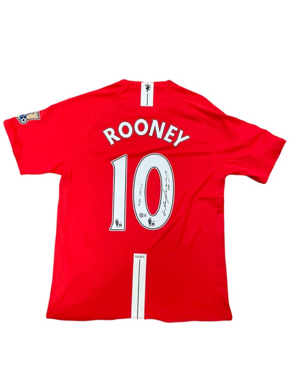 Dochter Ernest Shackleton Overlappen Wayne Rooney Signed Premier League 07-08 Jersey Inscribed - Etsy