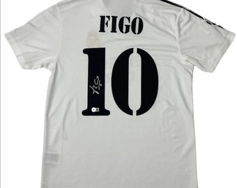 Luis Figo Signed 2001-02 Real Madrid Home Jersey - Beckett COA