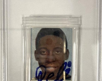 Pele Signed 1958 Swedish Rekord Jrnl H/C Rookie Card - Psa Authentic