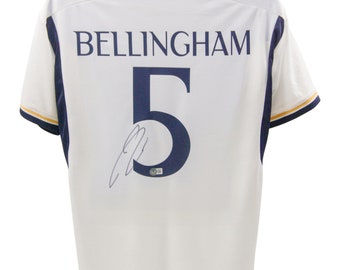 Jude Bellingham Signed 2023-24 Real Madrid White Home Jersey 5 - Beckett COA