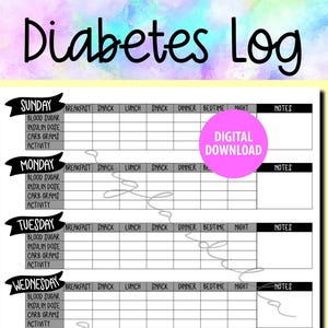 Type 1 Diabetes Weekly Log