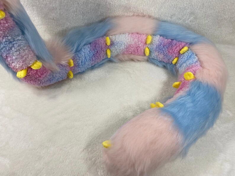 4.5ft Long Furby Pink and Blue Pastel Centipede image 4