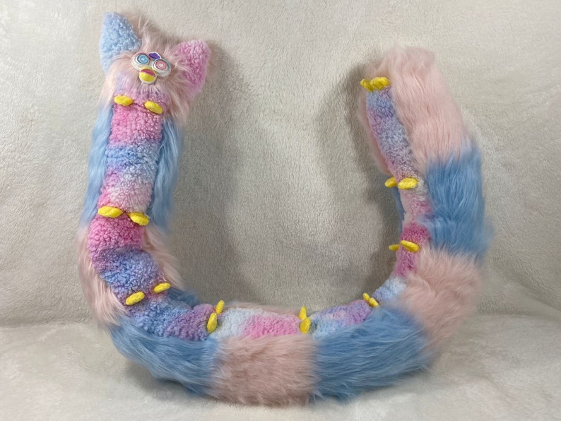 4.5ft Long Furby Pink and Blue Pastel Centipede image 2