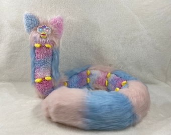 4.5ft Long Furby Pink and Blue Pastel 