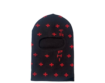 Black and red ski mask Trophi apparel