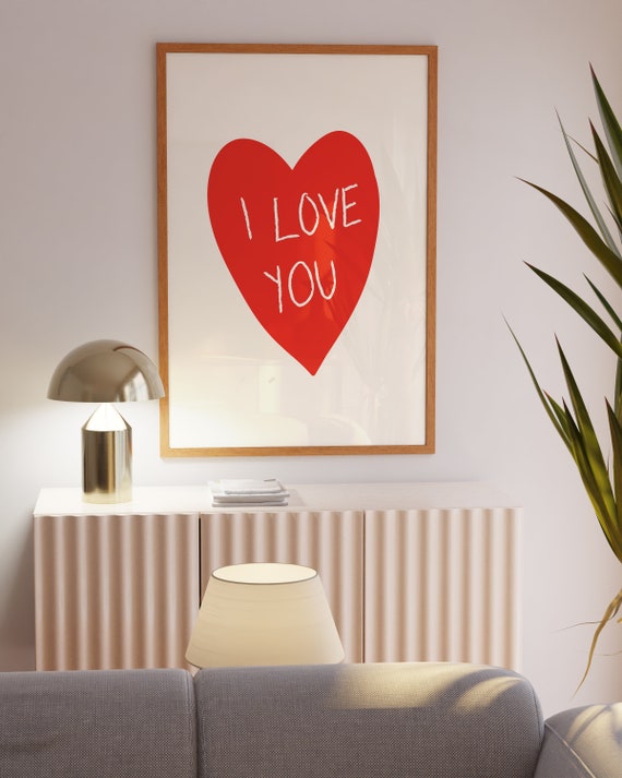 I Love You Poster, Heart Poster, Love, Valentines Day Printable
