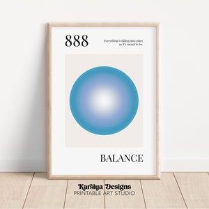 888 Angel Number Poster, Spiritual Poster, Gradient Print, Positive Affirmation Aura Poster, Aesthetic That Girl Wall Art, DIGITAL DOWNLOAD