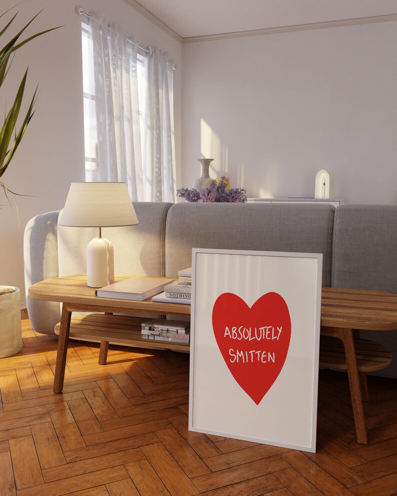 Absolutely Smitten Poster, Heart Poster, Love, Valentines Day Printable ...