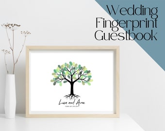 WEDDING FINGERPRINT TREE | Wedding Guestbook | Thumbprint | Guestbook Alternative