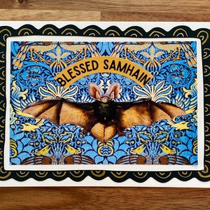 Blessed Samhain greeting card handcrafted 5”x7” with Kraft envelope