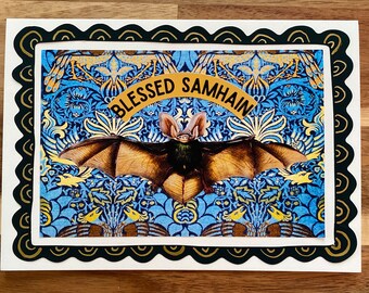 Blessed Samhain greeting card handcrafted 5”x7” with Kraft envelope