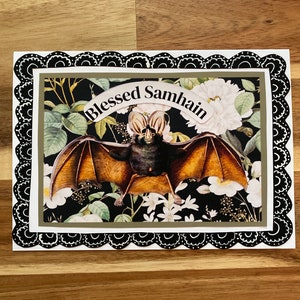 Blessed Samhain greeting card handcrafted 5”x7” with Kraft envelope
