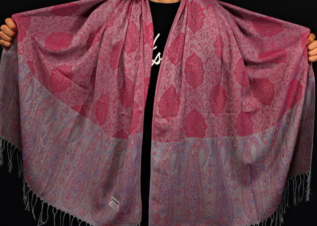 Crimson Leaf Pashmina Scarf Shawl Rave Unisex Red Pashmina Etsy