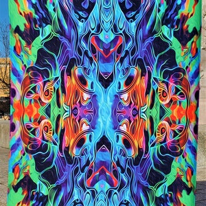 Morphing Goddess-Multi-Color Tapestry-RGB Reactive-UV Reactive-Wall Art-Poster-