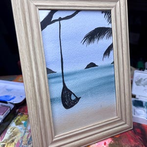 Looking out watercolor painting