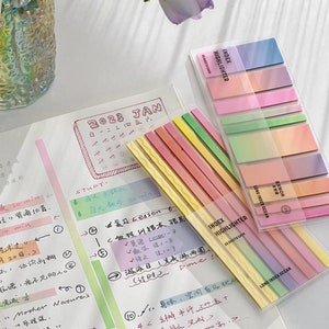 Pastel Color Long Index Sticky Tabs/ Slim Sticky Notes for Highlighting/ Reading Tabs/ Annotation Tabs/Bullet Journal/School Supplies image 2
