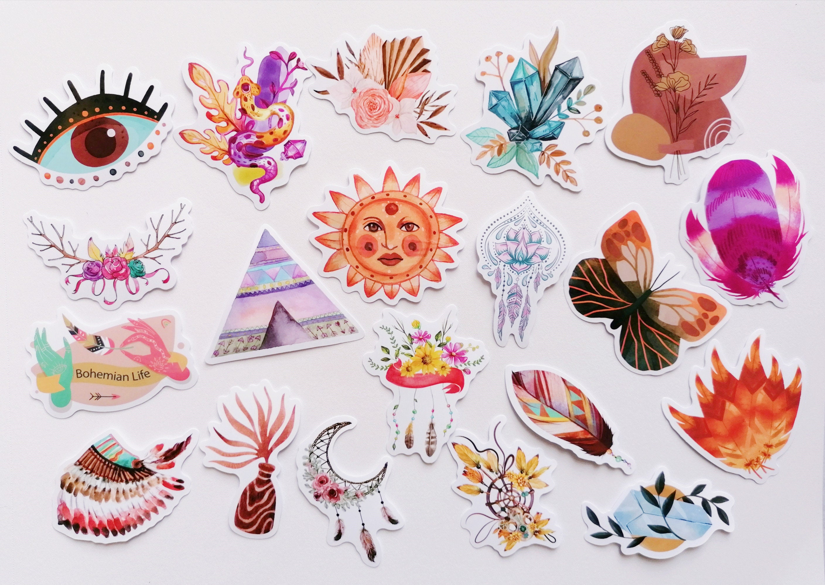 Boho Aesthetic Sticker Pack/laptop Stickers/water Bottle - Etsy Canada