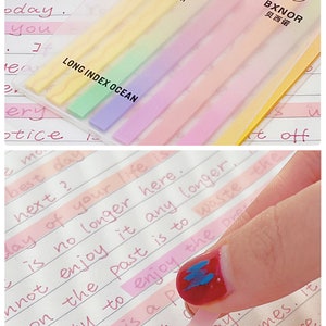 Pastel Color Long Index Sticky Tabs/ Slim Sticky Notes for Highlighting/ Reading Tabs/ Annotation Tabs/Bullet Journal/School Supplies image 5