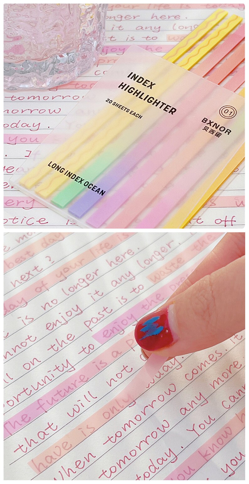 Pastel Color Long Index Sticky Tabs/ Slim Sticky Notes for Highlighting/ Reading Tabs/ Annotation Tabs/Bullet Journal/School Supplies image 5