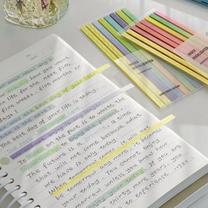 Pastel Color Long Index Sticky Tabs/ Slim Sticky Notes for Highlighting/ Reading Tabs/ Annotation Tabs/Bullet Journal/School Supplies image 3