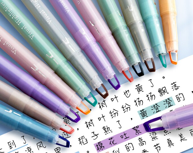 6 Pcs Clear View Highlighter Pen Set Window Highlighters Etsy