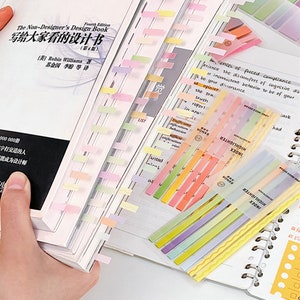 Pastel Color Long Index Sticky Tabs/ Slim Sticky Notes for Highlighting/ Reading Tabs/ Annotation Tabs/Bullet Journal/School Supplies image 6