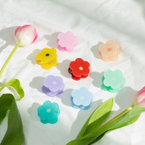 Flower Double Sided Acrylic Paper Clip, Flower Binder Clip, Cute Acrylic Bookmark, Bujo Clips,Cute Office Stationery