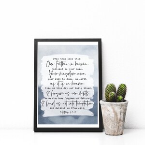 Our Father in Heaven | The Lord&#39;s Prayer printable | Matt 6:9-13 printable wall art