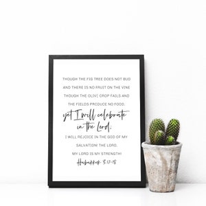 Though the fig tree does not bud | Habakkuk 3:17-18 | Digital download bible printable