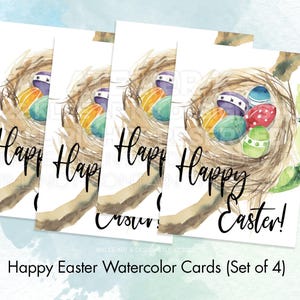 Easter Watercolor Cards (Set of 4)