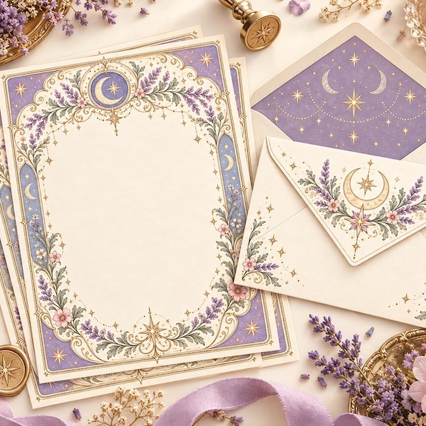 Moon Writing Frame Stars Writing Paper - Etsy